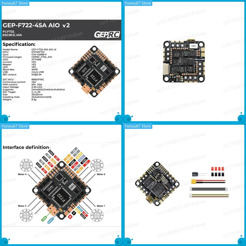 For GEPRC GEP-F722-45A AIO V2  - F722 Flight Controller recension och pris