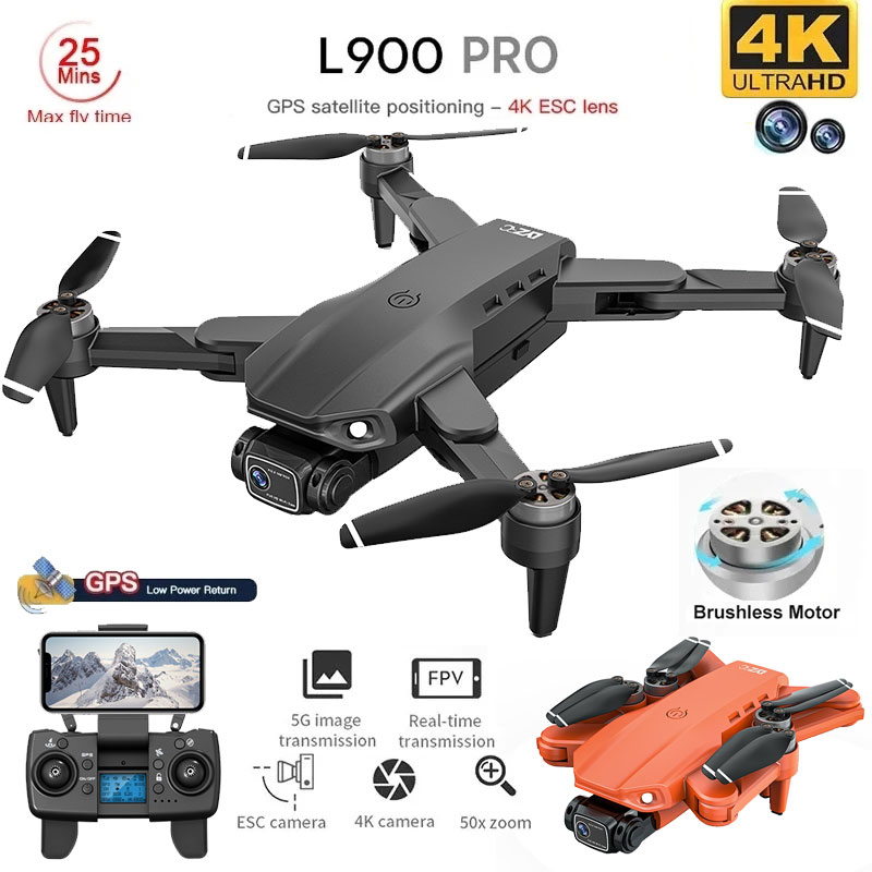 L900 Pro GPS Drone 4K Professi - Brushed Drone Motor recension och pris