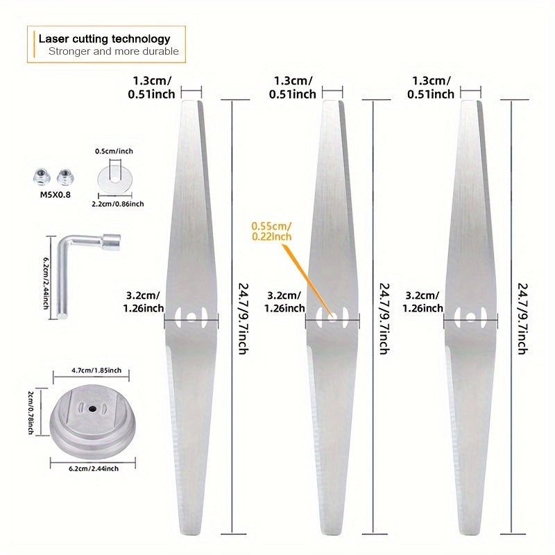 3 Pieces of 9.7-Inch Straight  - 5 Inch Propeller recension och pris