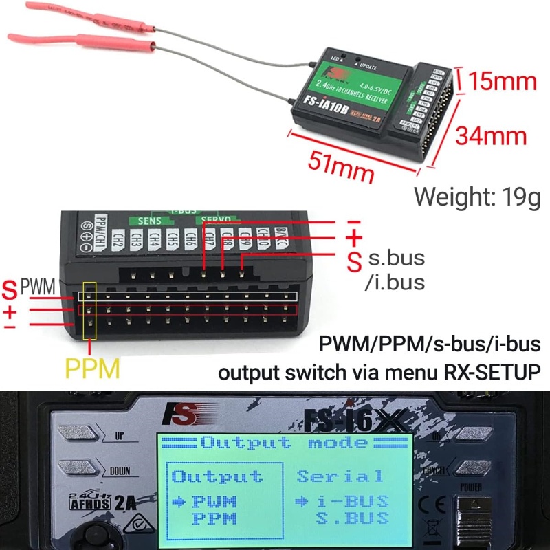 Flysky FS-iA10B 10CH Receiver  - Flysky Transmitter recension och pris